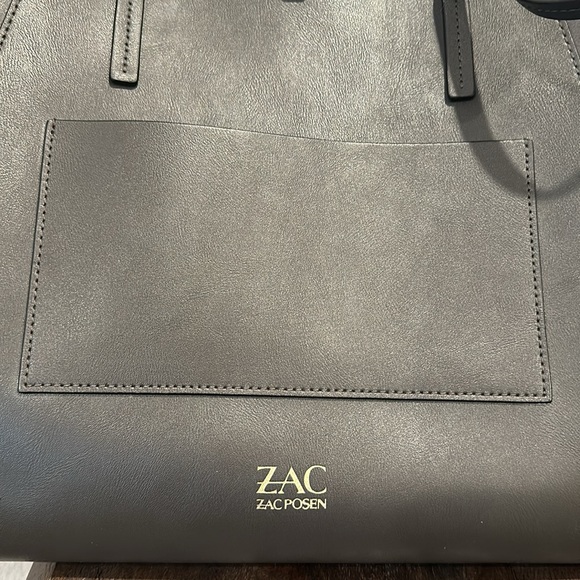 ZAC Zac Posen Eartha Folded-Guss et Tote - Grey Large Tote Handbag - Picture 10 of 11